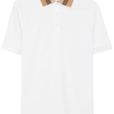 Burberry Men Check Collar Cotton Polo Shirt