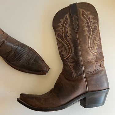 Lucchese Women's Cassidy Madras Goat Chocolate M5002 Mexico Made Boots 8.5 