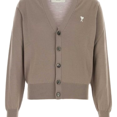 Ami Men Dove Grey Wool Cardigan
