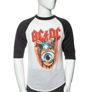 1980's AC/DC Fly on the Wall 1985 Tour Graphic Print Band Tee Size S