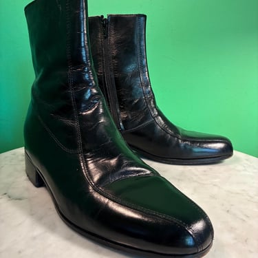 Vtg 70s NUNN BUSH Leather MOD Monk Zip Up ANKLE BOOTS USA Union 8.5 EEE 42 70s mens sz 8 boots NUNN BUSH, 70s ankle | Ritual Vintage  main image 2