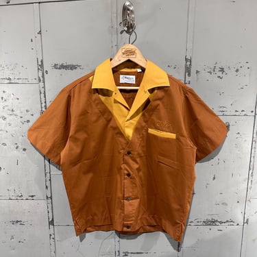 Vintage 50s 60s Hilton Bowling Shirt Mustard Yellow | Fenix