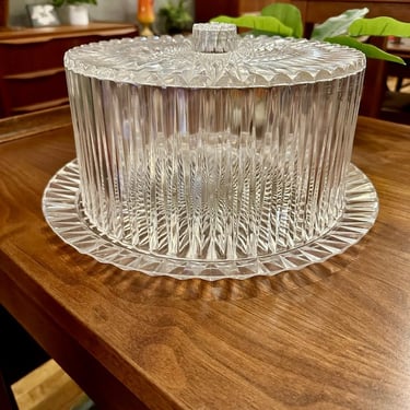 1950s Acrylic Faceted Cake Plate &#038; Cover