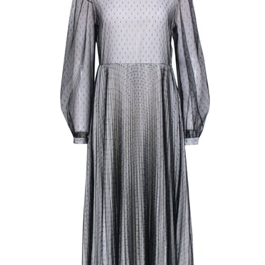 Twinset - Black Polka Dot Mesh Lace Overlay Formal Dress Sz 10