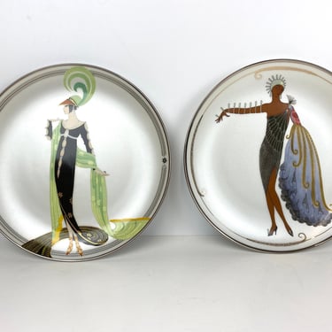 House of Ertes Set of 2 Decorative Plates Limited Edition DIVA II & DIRECTOIRE 