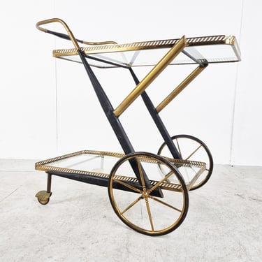 Vintage italian serving trolley attributed to Cesare Lacca, 1960s - mid century bar cart - vintage bar cart - cesare lacca trolley - trolley 