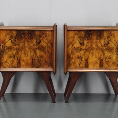 1960s Italian Night Stands in Walnut Finish  / Mid-century / Brown colour / Vintage Tables / 