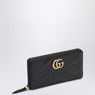 Gucci Black Marmont Gg Zip Around Wallet Women