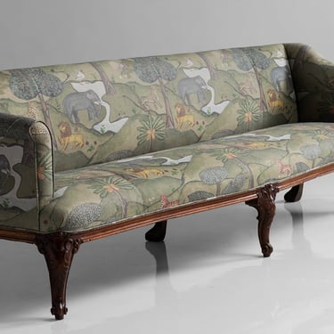 Victorian Sofa in Linen Jungle Print by James Malone