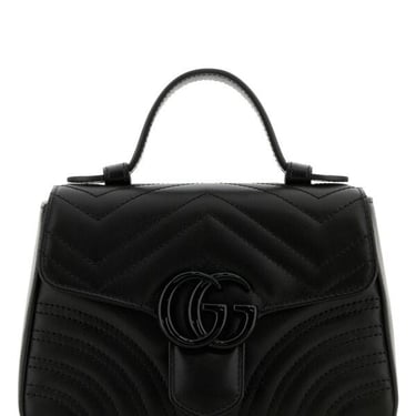 Gucci Woman Black Leather Marmont Handbag