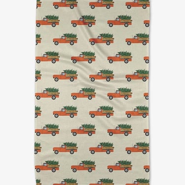 Christmas Ride Tea Towel by Geometry