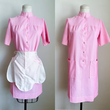 Vintage 1960-70s Waitress Uniform Dress / size M 