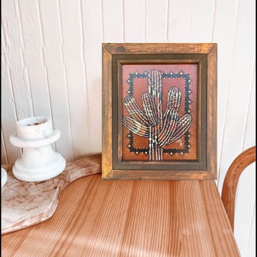 Original Cactus Oil Painting Framed