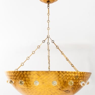 Rupert Nikoll Mid-Century Modern Gold Dome Pendant