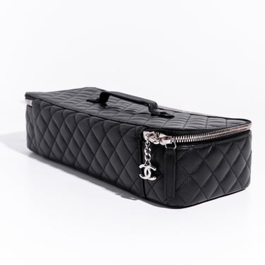 CHANEL Black Quilted Zip Jewelry Case