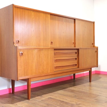 Mid Century Modern Vintage Teak Credenza Buffet Sideboard by Johannes Anderson Danish 