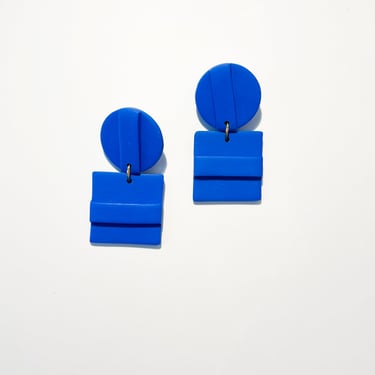 Monochromatic Statement Earrings - Cobalt