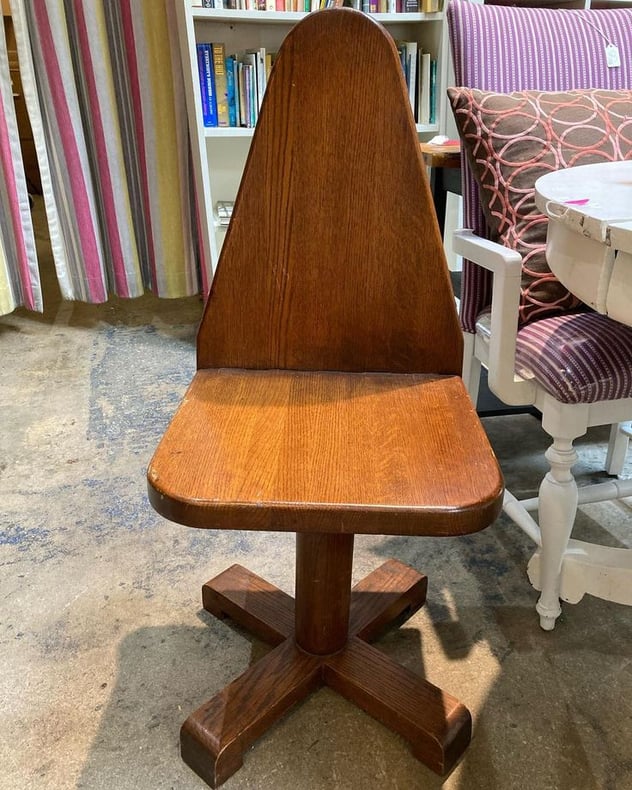 Handmade oak chair. 16” x 17.5” x 38” seat height 17.5”