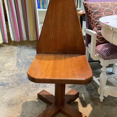Handmade oak chair. 16” x 17.5” x 38” seat height 17.5”