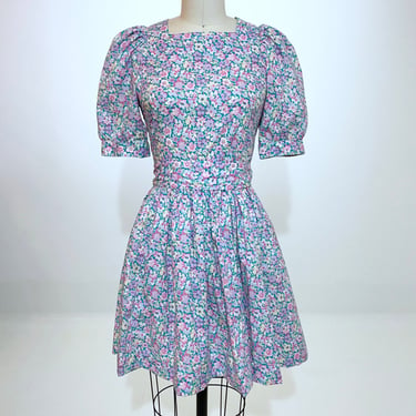 Blue Bouquet Laura Ashley Vintage Dress