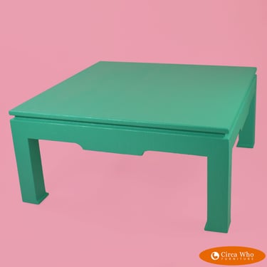 Grasscloth Ming Style Green Coffee Table