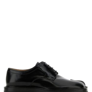 Maison Margiela Women Black Leather Tabi Lace-Up Shoes