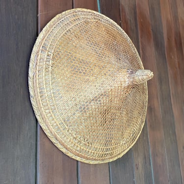 Old Can Hat Vintage Mid-Century Asian Travel Relic Wall Art 