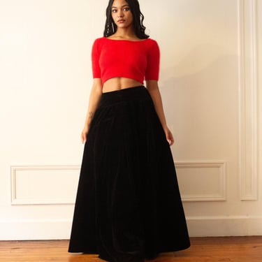 1990s Caroline Charles London Velvet Ball Skirt 