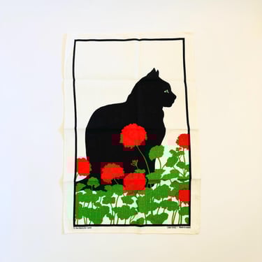 Vintage Cat Tea Towel by Sue Boettcher 