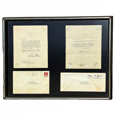 Framed Richard Nixon & Spiro Agnew Watergate Letters 1973 