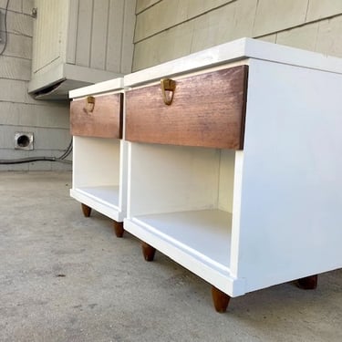 Pair of Upcycled Midcentury Nightstands