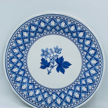 Spode "Geranium"  10.5" Dinner Plate Blue England - Excellent Condition 