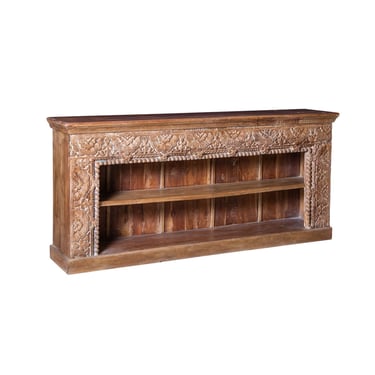 87”w Vintage Carved Frame Bookcase from India by Terra Nova Furniture Los Angeles 
