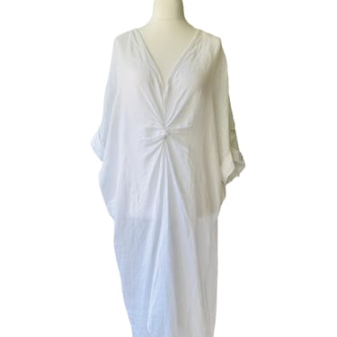 Pre-Owned White Linen Twist Front Dress