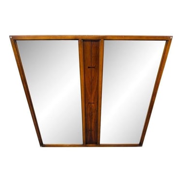 Mid-Century Modern Lane Tuxedo Double Walnut Mirror 