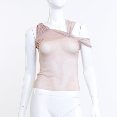 1999 S/S Asymmetric Sleeveless Mesh Top