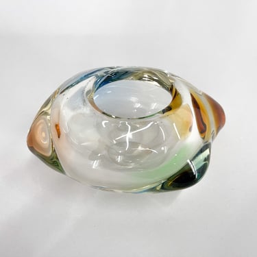 Small Art Glass Bowl by Frantisek Zemek for Mstisov Glassworks, Czechoslovakia 1950's / Decorative Bowl / Collectible Glass 