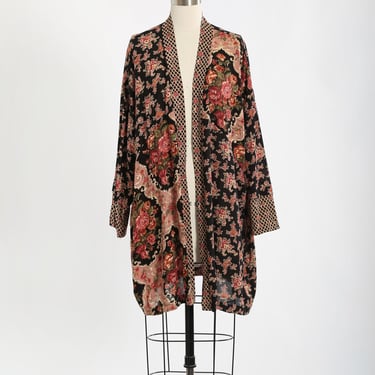 Vintage 90s floral rayon kimono jacket 