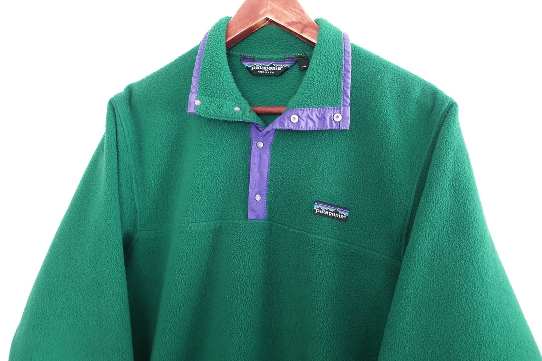 Patagonia fleece / 80s Patagonia / 1980s Patagonia snap t green 