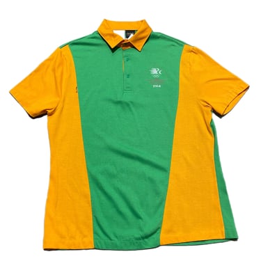 (L) Green/Yellow Levi's 1984 Olympic's Staff Uniform Polo Shirt 070822 RK