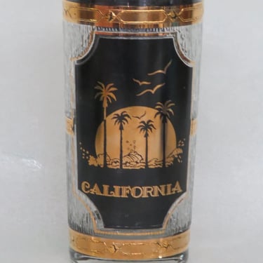 Culver California Black and Gold Tumbler Water Bar Drinking Glass Cup 3399B