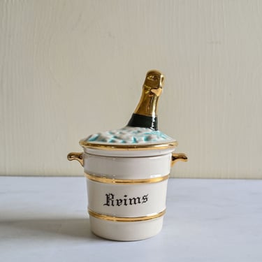 rare 1950s french porcelain souvenir “champagne bucket”