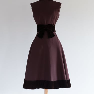 Fabulous 1960's Travilla Cocktail Dress in Dark Chocolate / SM