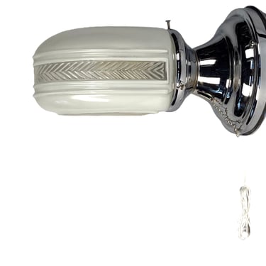Single Mid Century Modern Wall Sconce for Bathroom or Kitchen in Polished Chrome 1940s FREE SHIPPING 