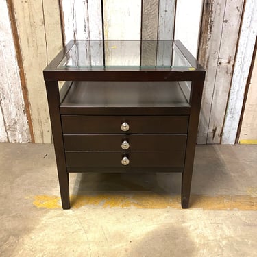Side Table with Beveled Glass Top