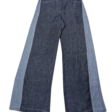 TWP - Medium & Light Blue Wide-Leg Hemp Pants Sz 4