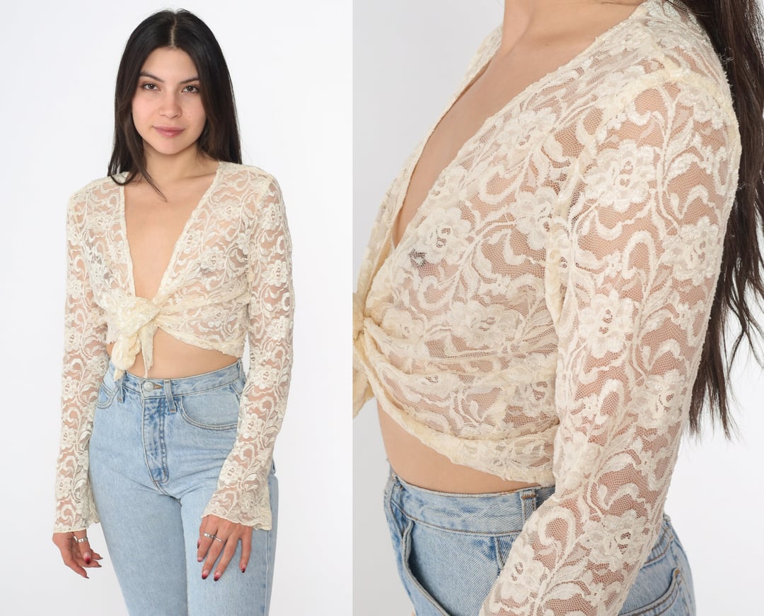 90s Sheer Lace Top — Wornable