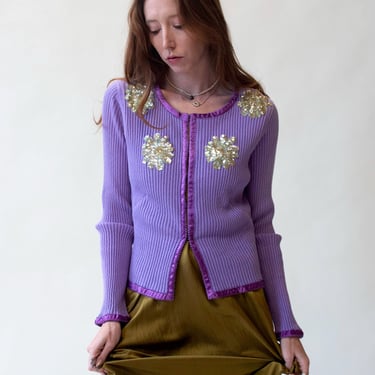 Lavender Cardigan w/ Sequins | Voyage Invest in the Original 