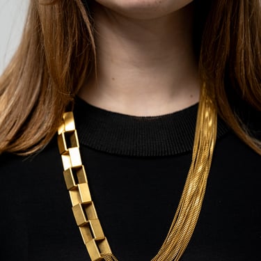 Drouot Long Gold Plated Brass Necklace