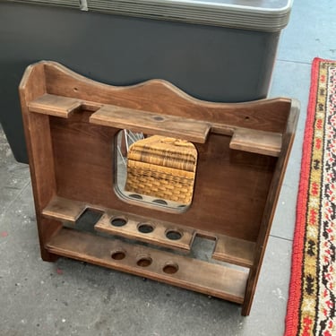 Wooden hanging mirror shelf